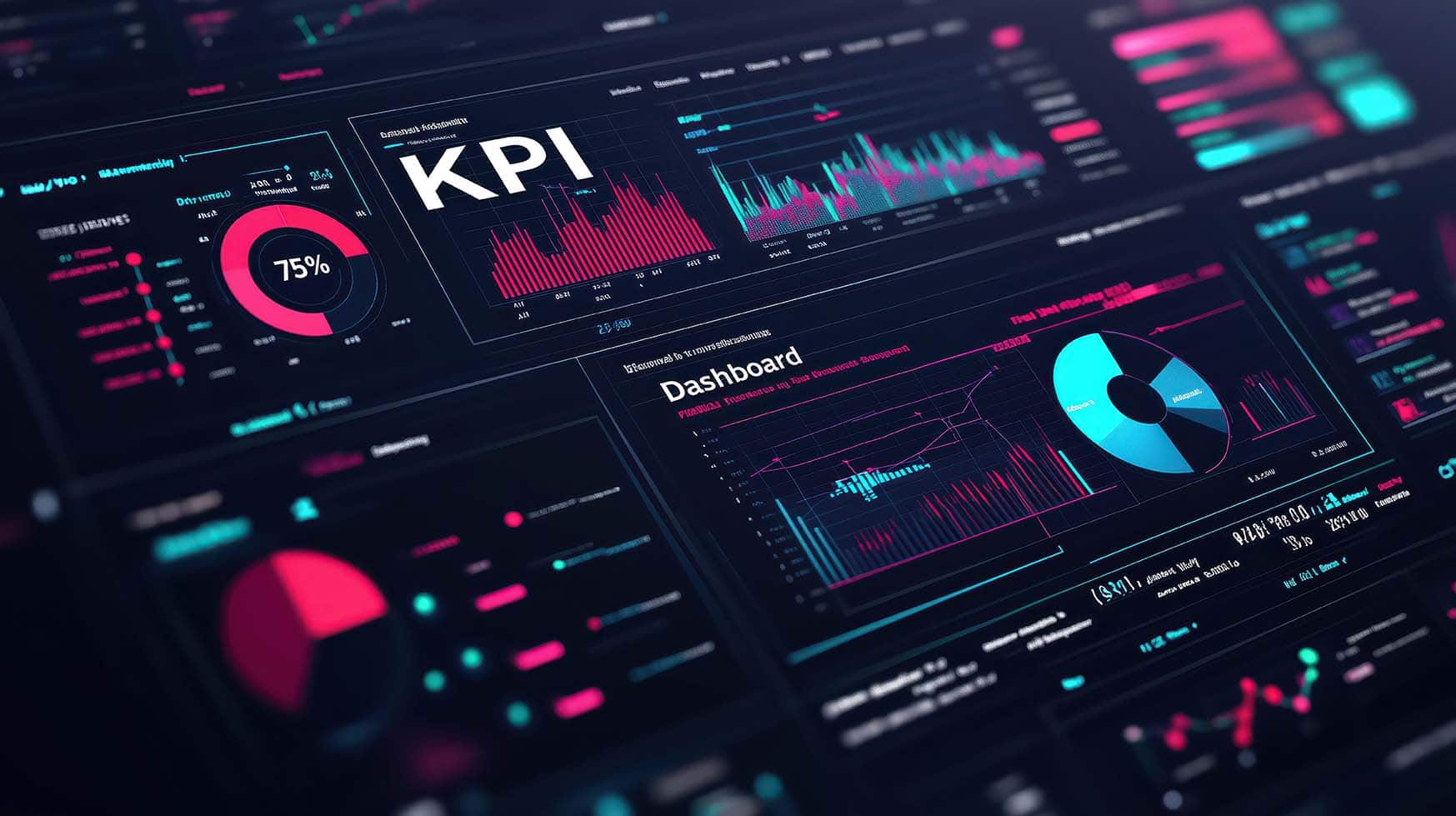 Data dashboard with multiple charts about automating lead generation